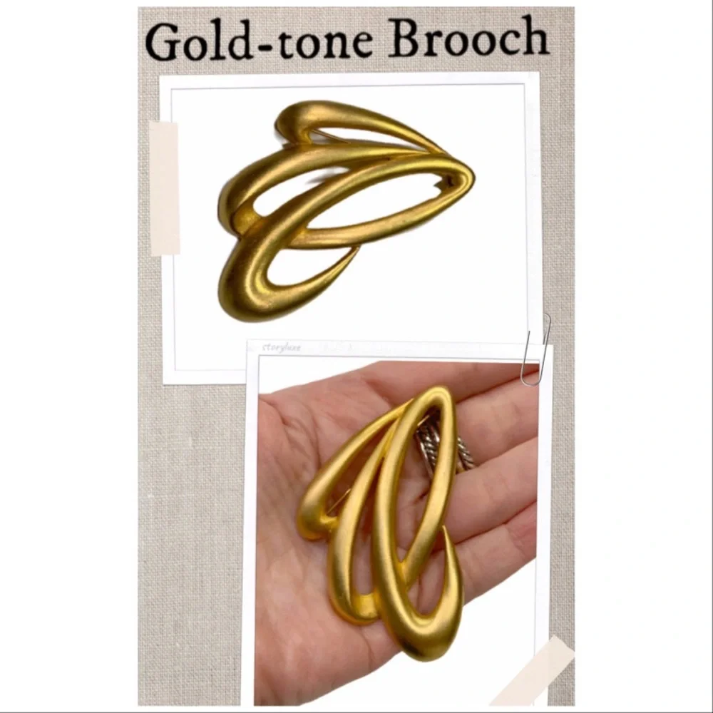 Vintage Brooch Collectible Mate Gold-tone Coiled Brooch